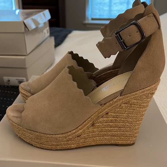 Marc Fisher HAYA platform wedge espadrilles. Dark natural suede - Picture 4 of 8
